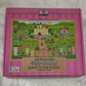 Whimsical Garden Pink and Green Floor Puzzle